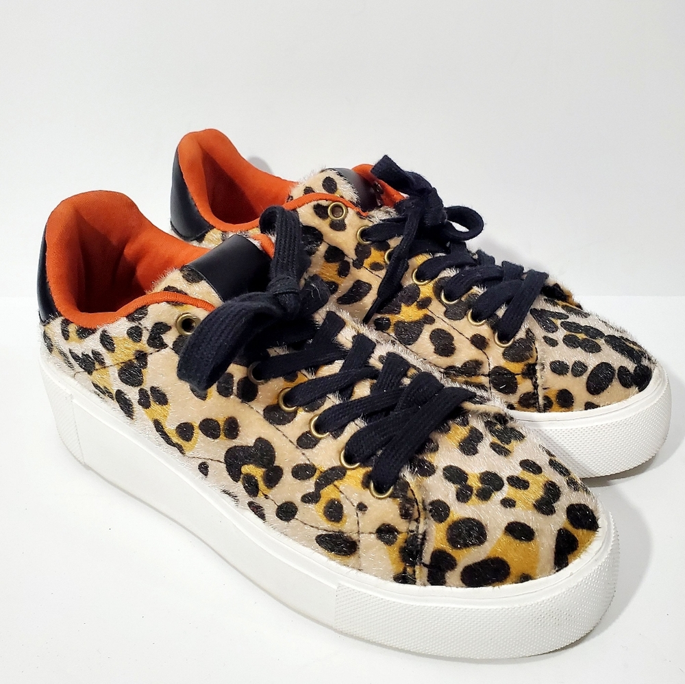 Qupid Leopard Maxmino Platform Sneakers Fits Like 6.5 - Picture 2 of 12